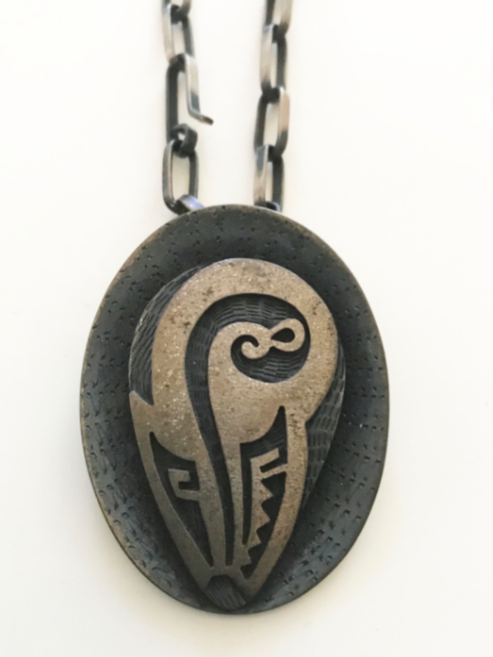 West Coast Indigenous Silver Art Pendant Necklace